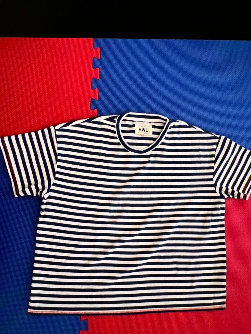 Madewell Black & White Striped Short Sleeve Crew Tee
